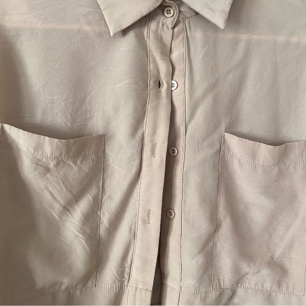 SHEIN Tan Button-Down Shirt - Picture 5 of 9